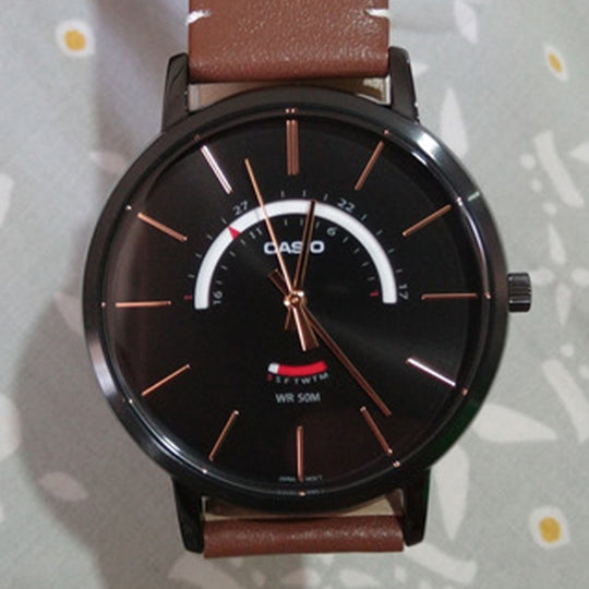 Casio Dress Classic Minimalistic Analog Watch 'Brown Black' MTP-B105BL-1AV