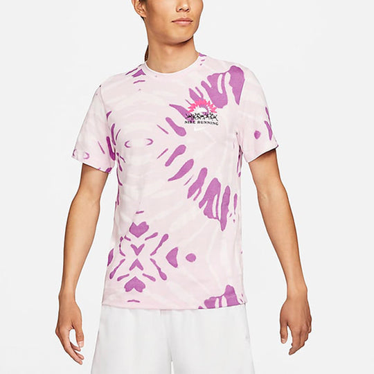 Nike Tie Dye Printing Sports Round Neck Short Sleeve Pink CZ9892-663