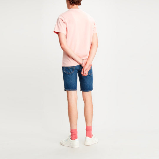 Men's Levis Round Neck Alphabet Logo Short Sleeve Pink T-Shirt 86592-0001