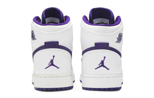 (GS) Air Jordan 1 Retro High 'White Court Purple' 332148-137 Retro Basketball Shoes  -  KICKS CREW