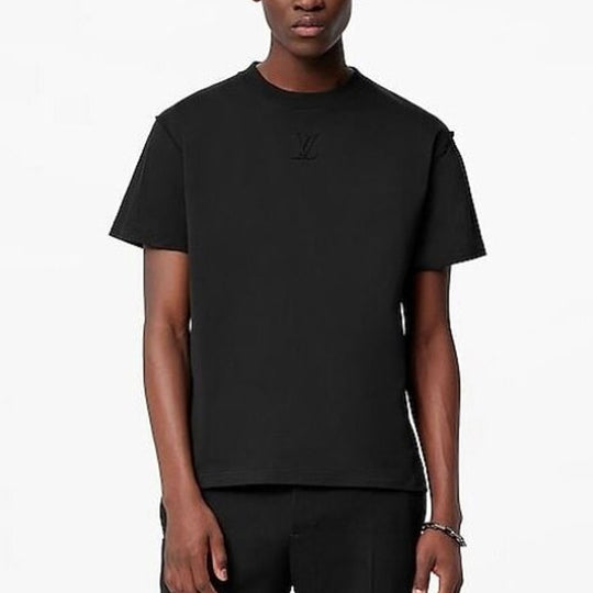 Louis Vuitton Black All-Over Logo Print Cotton Short Sleeve T