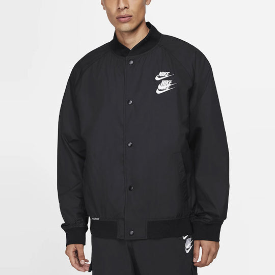 Nike Alphabet Logo Printing Woven Casual Jacket Black DA0648-010