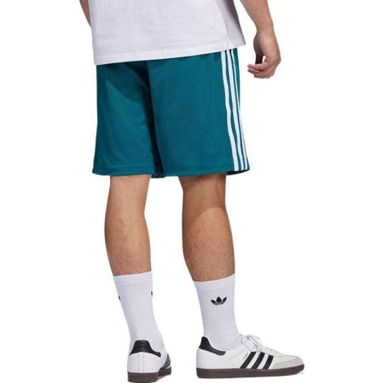 Men's adidas Side Classic Breathable Sports Shorts Blue Green HC2205