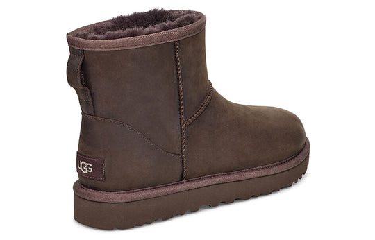 (WMNS) UGG Classic Mini Leather Snow Boots Chocolate 1016558-CHO