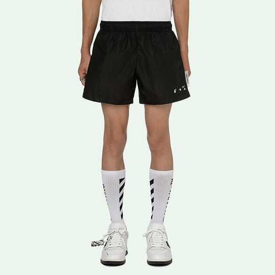 Men's OFF-WHITE SS21 Logo Shorts Black OMFA003R21FAB0011001