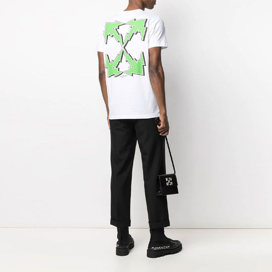 Off-White SS21 Bolt Arrows Alphabet Printing Short Sleeve Ordinary Version White OMAA027S21JER0120155
