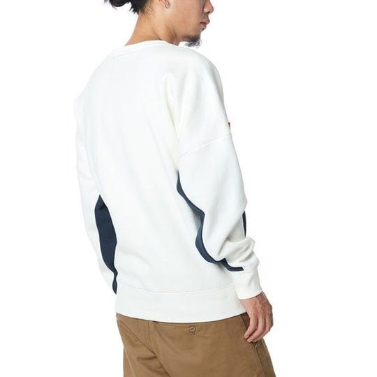 Men's Vans Contrasting Colors Fleece Lined Stay Warm Pullover Round Neck Creamy White VN0A4BP5FS8