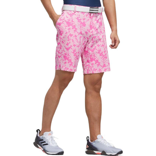 Men's adidas SS22 Solid Color Flowers Printing Shorts Pink Red GM0856