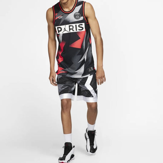 Air Jordan x PSG Mesh Jersey Black & Infrared