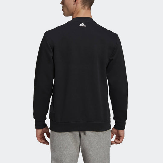 adidas Logo Print Side Pocket Casual Collar Sports Men's Black FS4293
