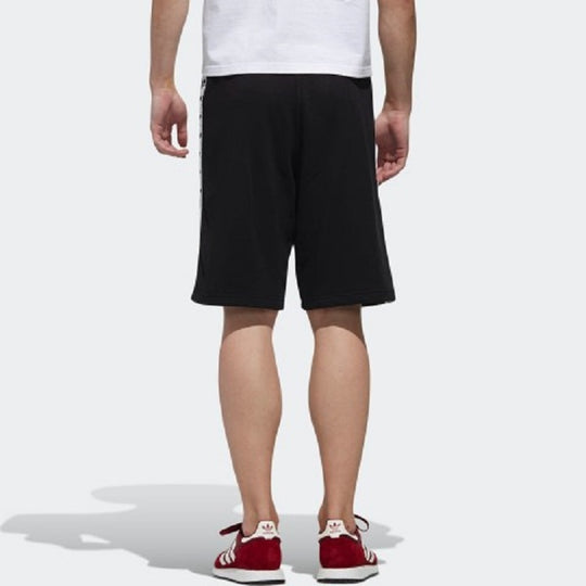 adidas originals Side Webbing Logo Printing Sports Shorts Black DX4230