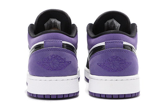 (GS) Air Jordan 1 Low 'Court Purple Black Toe' 553560-125 Big Kids Basketball Shoes  -  KICKS CREW