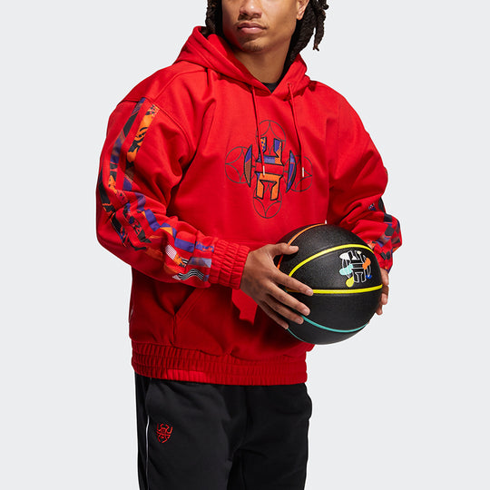 adidas Mic Harden Po Logo Basketball Sports Fleece Lined Red H37613