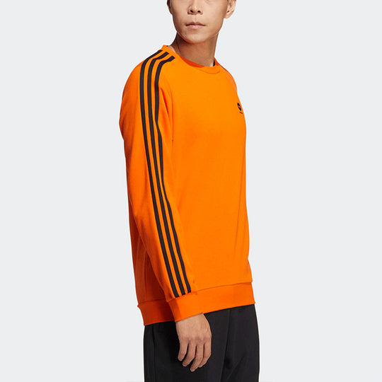 Men's adidas neo Ce 3s Swt Casual Sports Round Neck Pullover Orange HD4669