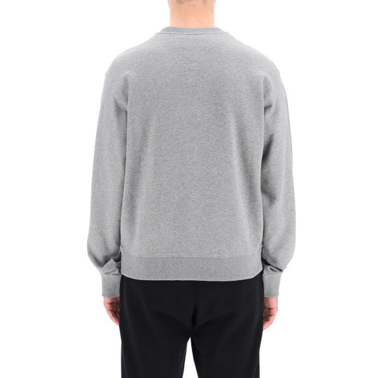 Men's KENZO SS21 Embroidered Round Neck Long Sleeves Gray FB55SW0034ML-95