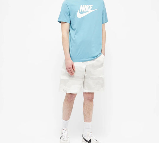 Nike Futura Icon Pure Cotton Basic Printing Short Sleeve T-shirt Light Blue AR5004-424 T-shirts - KICKSCREW