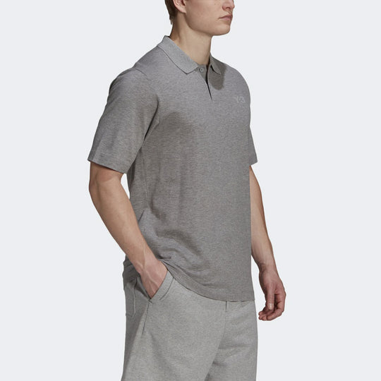 Men's Y-3 SS21 Loose Short Sleeve Polo Shirt Gray GV4250