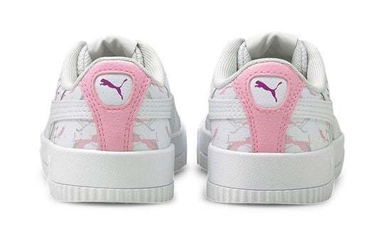(PS) PUMA Carina Marble Glitter Casual Board Shoes White/Pink 375090-01