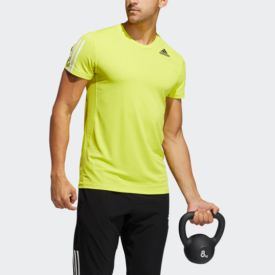 adidas H.rdy 3s Tee Training Running Sports Short Sleeve Green Yellow H29477