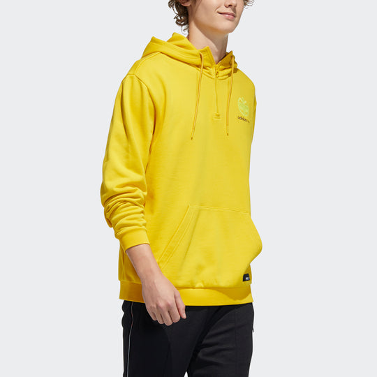 Men's adidas neo Ss Jan Hdy 2 Logo Printing Half Zipper Sports Pullover Yellow H52969