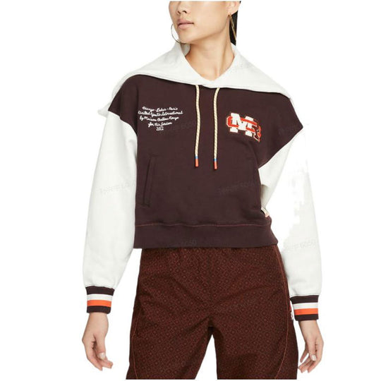 (WMNS) Air Jordan x Maison Chateau Rouge Crossover Colorblock Splicing Hoodie Asia Edition Brown DJ9763-203
