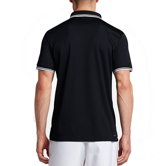 Men's Nike Stripe Quick Dry Sports Short Sleeve Polo Shirt Black 830848-010 T-shirts - KICKSCREW