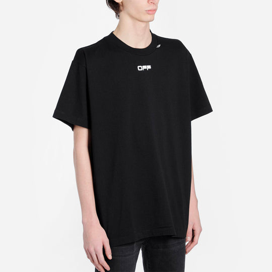 OFF-WHITE Painting Arrow Printing Short Sleeve Black OMAA038G20JER0031088