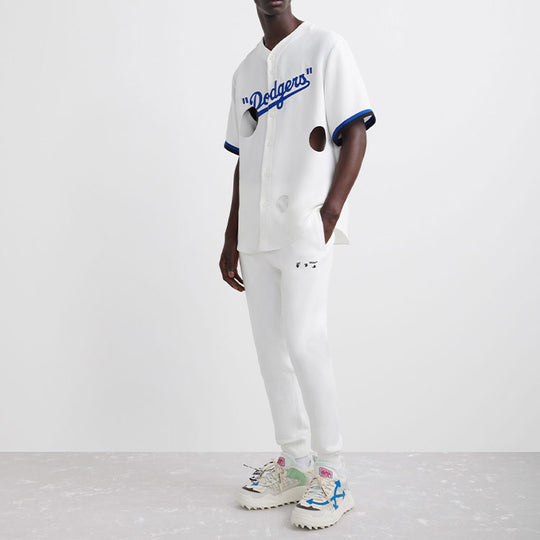 Off-White  x New Era x MLB Tripartite Crossover T-Shirt 'White Blue' OMGA207G21FAB0056145