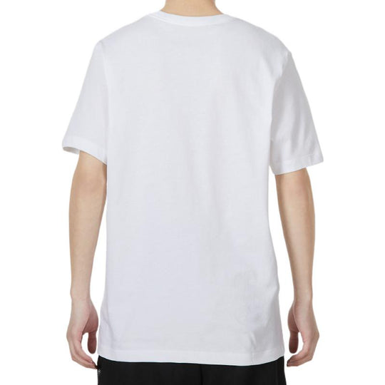 Men's Nike Square Brand Logo Cartoon Printing Round Neck Casual Short Sleeve White T-Shirt DQ1088-100