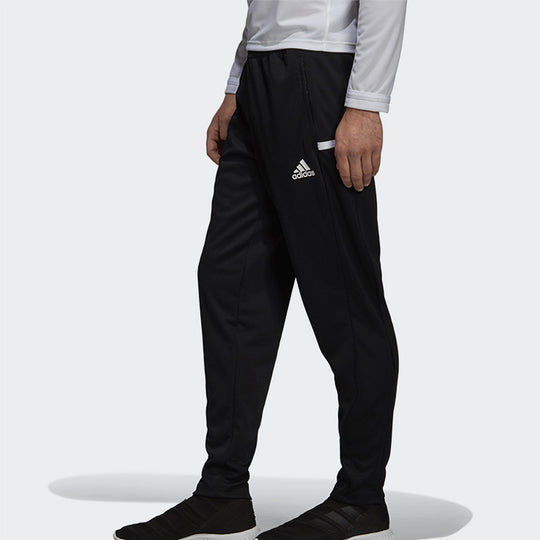 adidas T19 Outdoor Running Casual Sports Knit Long Pants Black DW6862