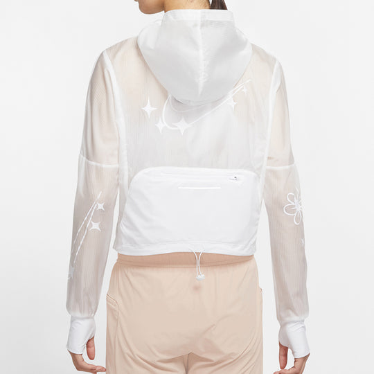 (WMNS) Nike Logo Printing Hooded Jacket White CW1562-100