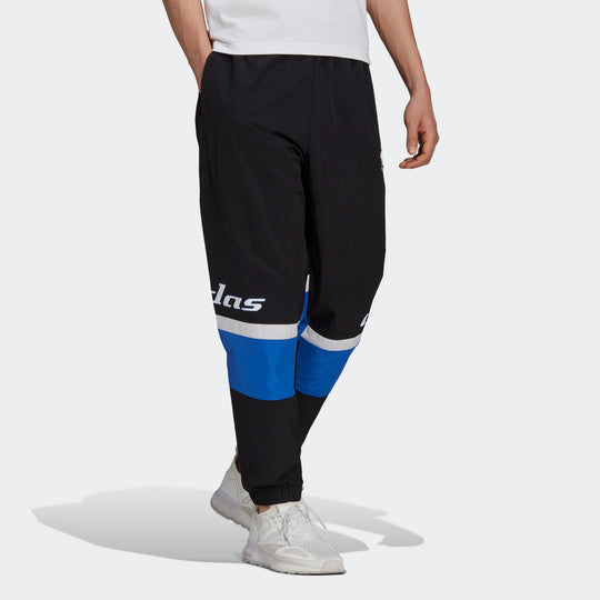 adidas originals MENS TGP Embroidered Logo Printed Ankle-banded Sports Pants Black HA4737