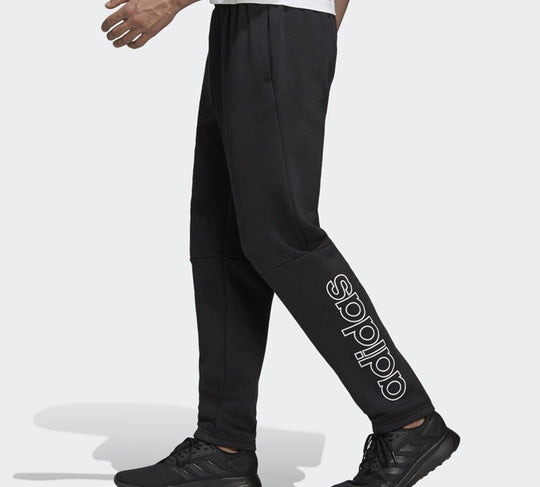 adidas logo Printing Knit Long Pants Black DU0361
