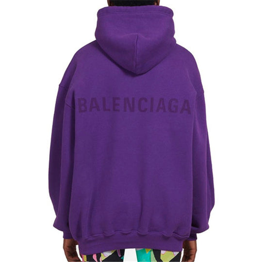 (WMNS) Balenciaga Logo Printing Hoodie Purple 556113TDV045530