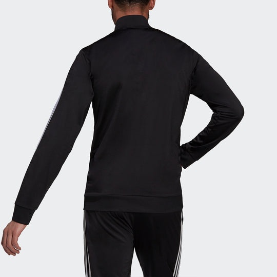 Men's adidas 3s Tt Tric Stripe Sports Stand Collar Jacket Autumn Black H46099