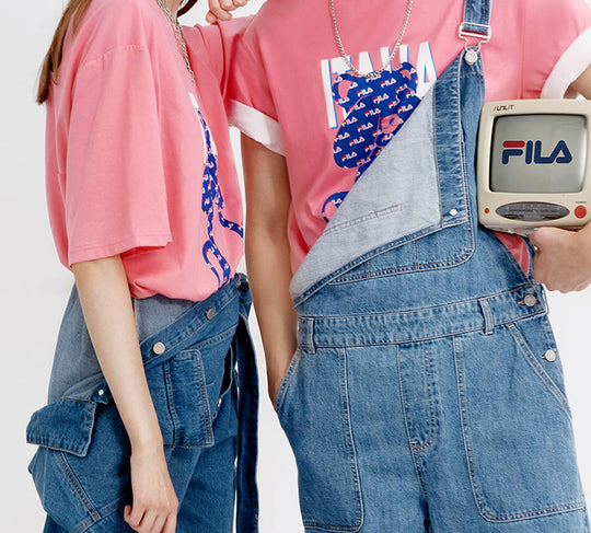 FILA Printing Short Sleeve Unisex Pink F51U048101F-PK T-shirts - KICKSCREW