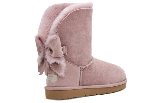 (WMNS) UGG Classic Short Cuffed Bow Snow Boots Pink 1112501-DUS