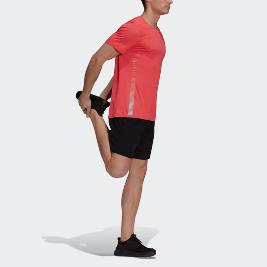 adidas Premium Tee M Running Sports Short Sleeve Pink Red Fluorescence H32560