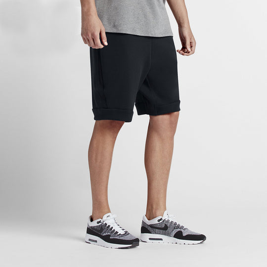 Men's Nike Tch Flc Short Alphabet Logo Lacing Loose Shorts 805161-010 ...