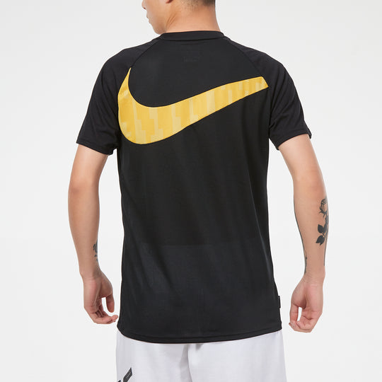 Nike Dri-FIT Academy Soccer/Football Sports Printing Quick Dry Short Sleeve Black CZ0983-010