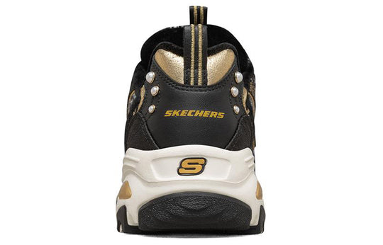 (WMNS) Skechers D'Lites 1.0 Low-Top Running Shoes Black/Gold 149481-BKGD