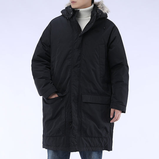adidas originals Down Fur Parka Casual Sports Stay Warm hooded down Jacket Black GE1316