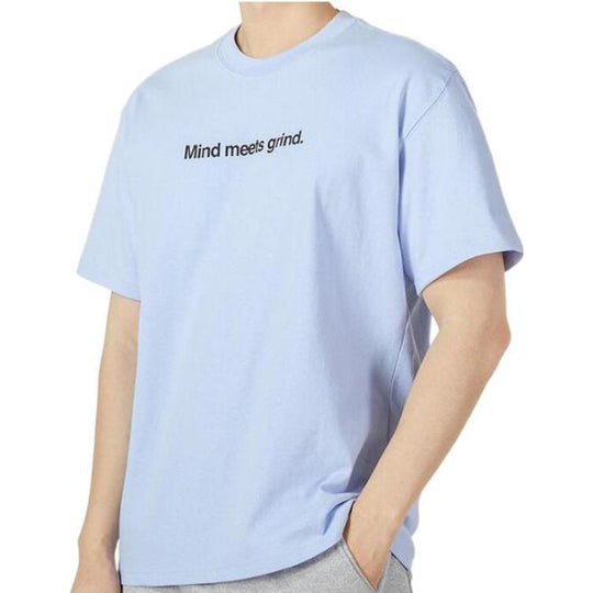 Men's Nike Loose Pattern Alphabet Printing Round Neck Casual Loose Short Sleeve Light Sea Blue T-Shirt DQ1906-548