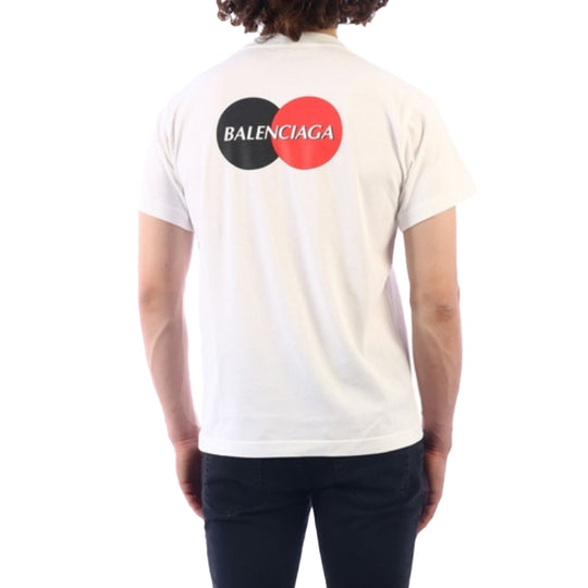 Men's Balenciaga Chest Logo Short Sleeve White 620967TIV799000