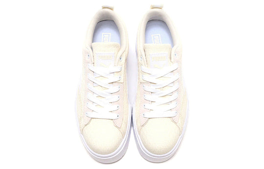 (WMNS) PUMA Mayze Patchwork Thick Sole Retro Casual Skateboarding Shoes White 383687-01