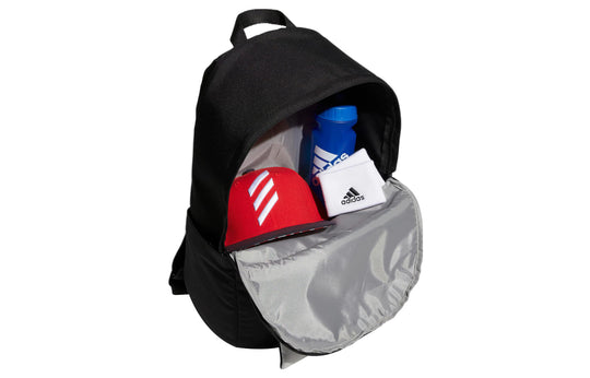 adidas Detachable Pocket Large Capacity Zipper Schoolbag Backpack Pure Black HR8169