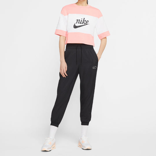 (WMNS) Nike Colorblock Version Round Neck Short Sleeve Tops 'Pink' CK1302-101