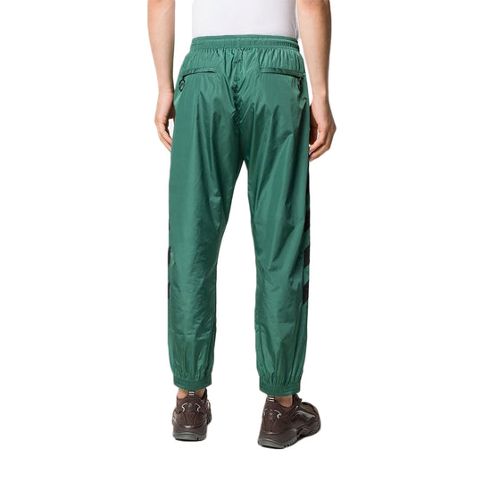 Men's OFF-WHITE Diagonal Stripes Embroidered Sports Pants/Trousers/Joggers Dark Green OMCA141E20FAB0025701 Sweat Pants - KICKSCREW