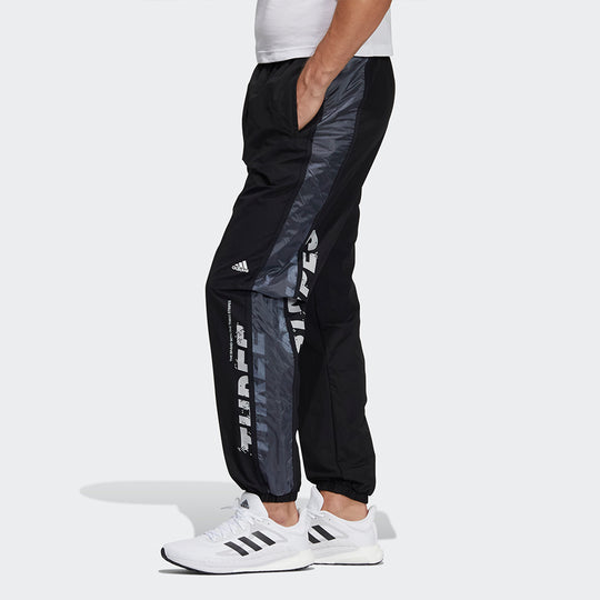 adidas M Wrd Wov Pnt Contrasting Colors Loose Woven Sports Pants Black GL8679