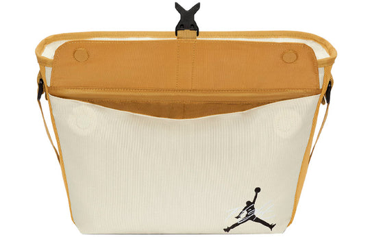 Air Jordan Printing Small Logo Buckle Splicing Contrasting Colors Shoulder Messenger Bag Yellow DV5362-740